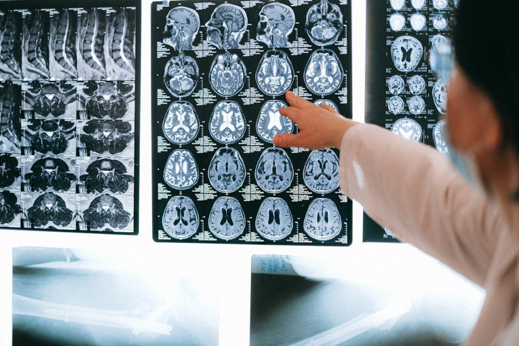 Patient with neurologist discussing symptoms during a brain and nerve consultation